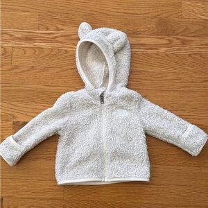 The North Face Kids White with Silver Shine Fleece Hoodie